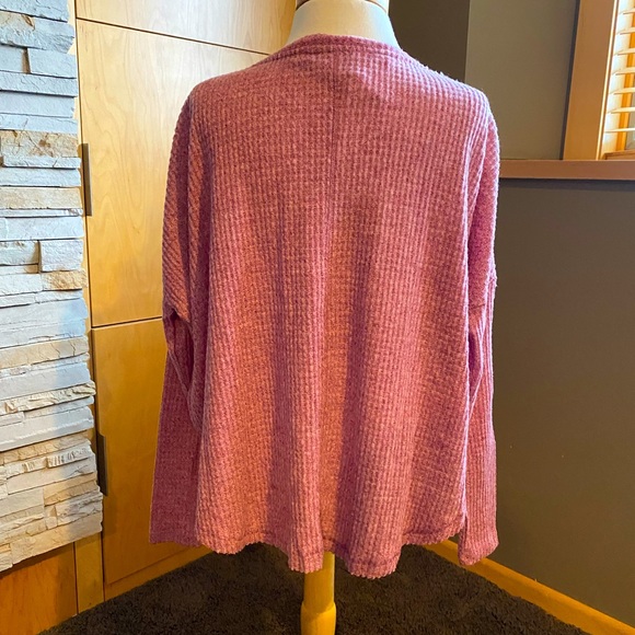 purple waffle knit shirt - Picture 3 of 4